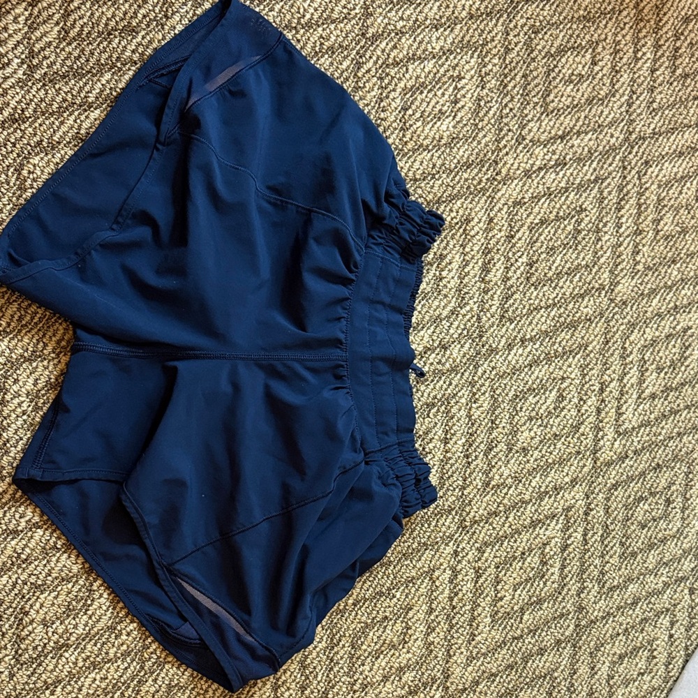 Lululemon 4 inch navy hotty hot shorts